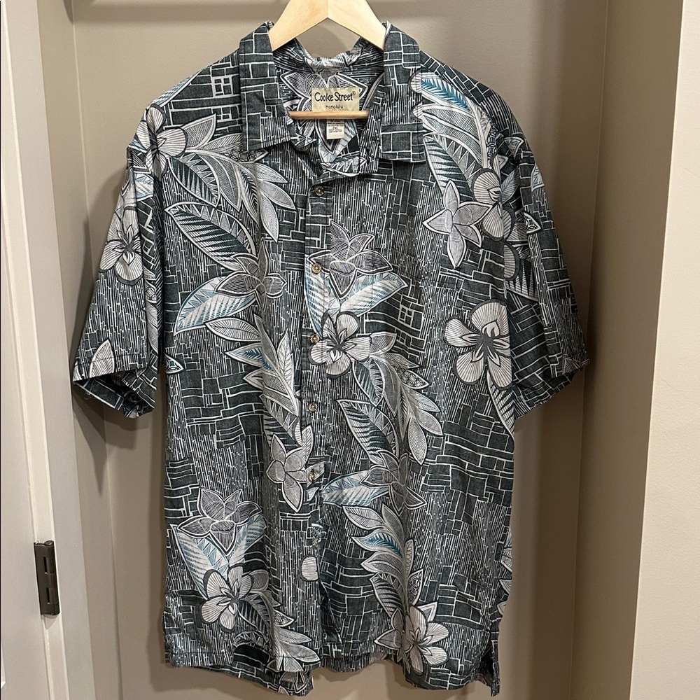 Cooke Street green. and White Patterned Shirt Sz 2XL